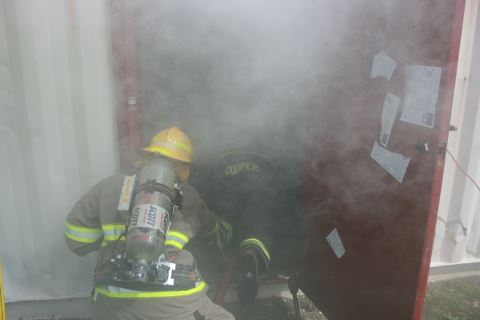 Firefighter with Smoke