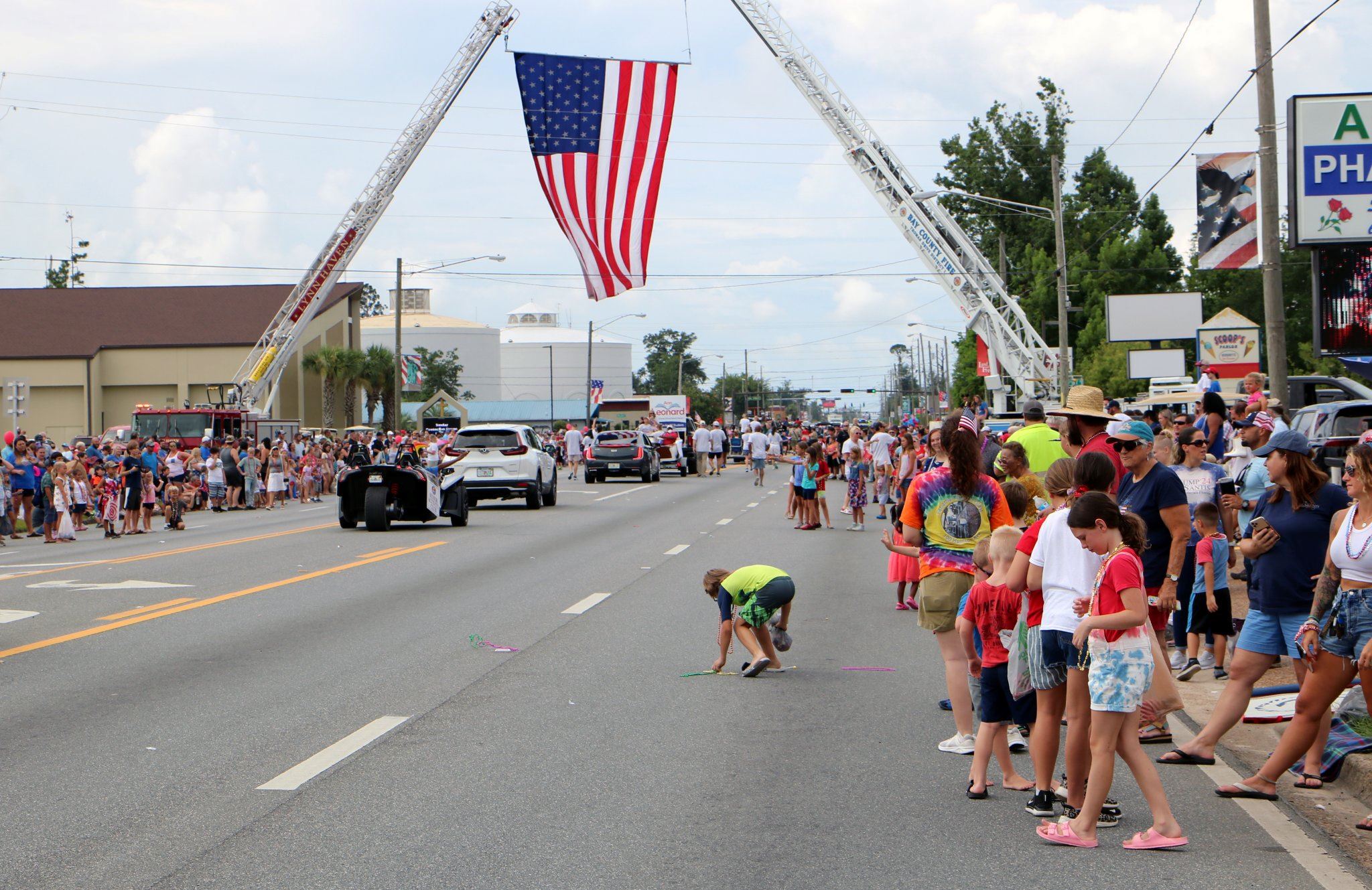 American Flag over Highway 77