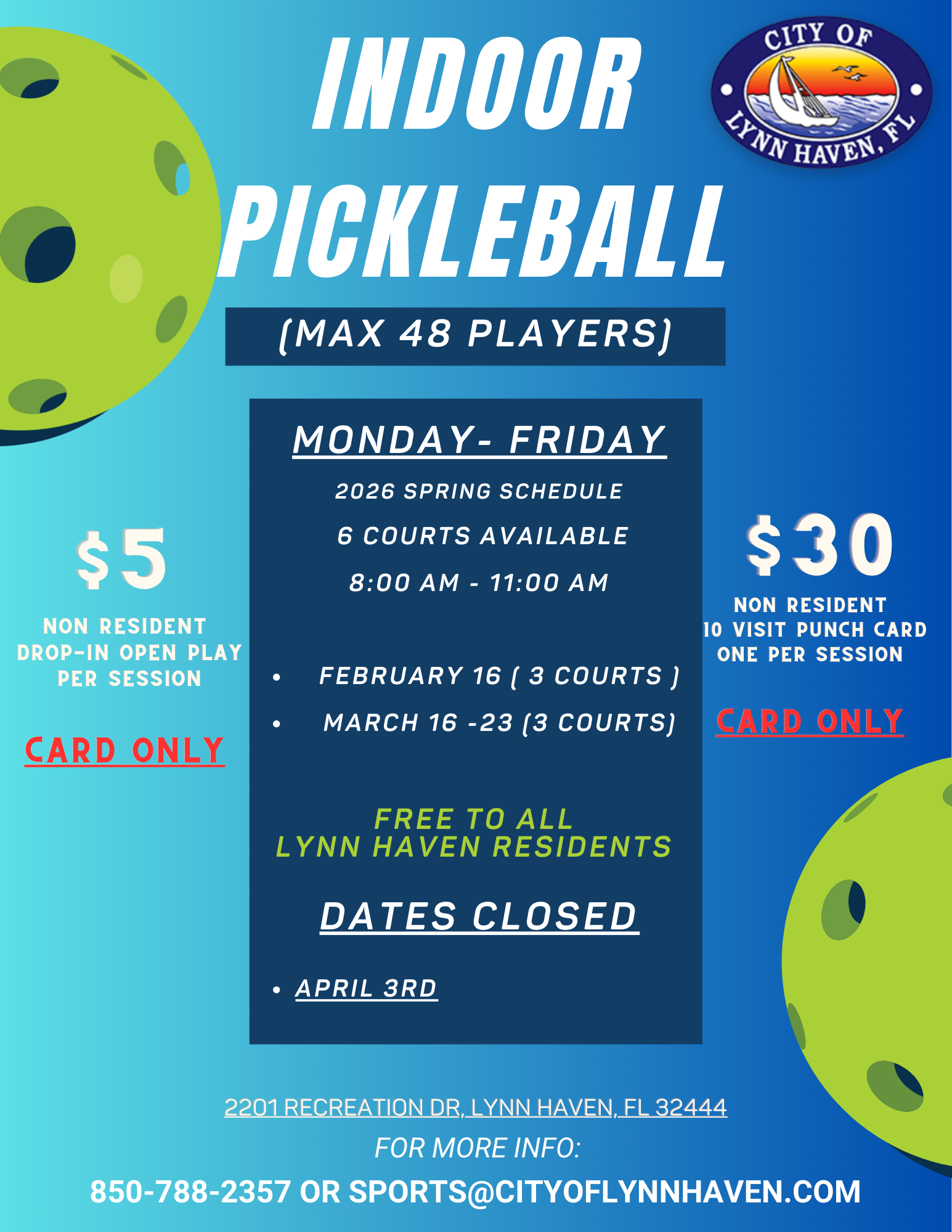 Pickleball Flyer Fall Season 25 